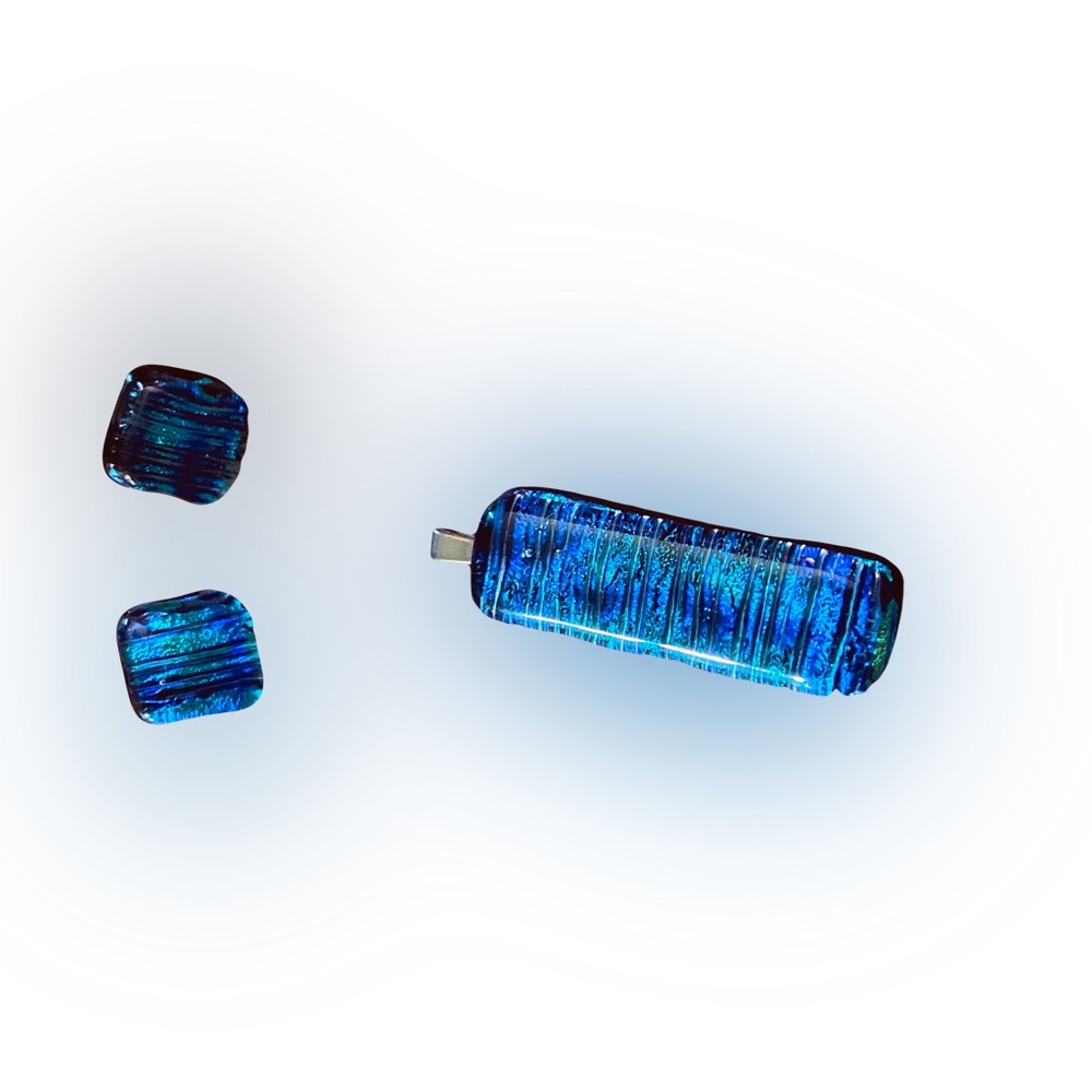 Dichroic Glass Pendant & Earring Set